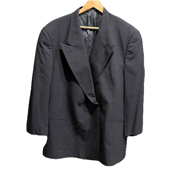 Mani Gray Check 100% Pure Virgin Wool Men's Sports Jacket Blazer Size 46R - Picture 1 of 5
